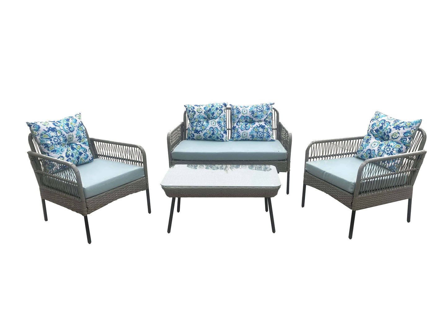 Juego de tumbonas de mimbre de 4 piezas de Best Home