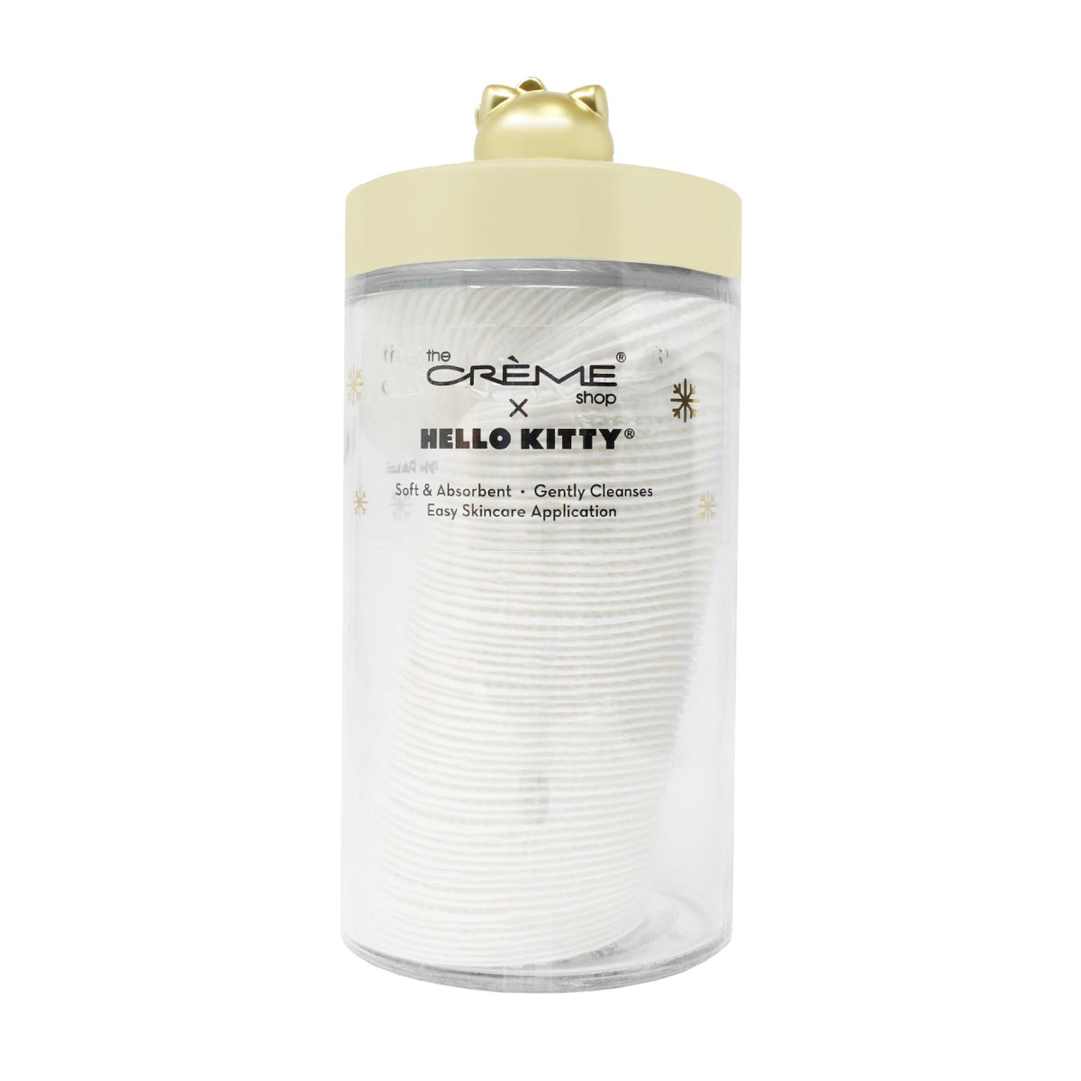 Hello Kitty Chic Large Jar with Premium Cotton Pads - Holiday Matte Gold