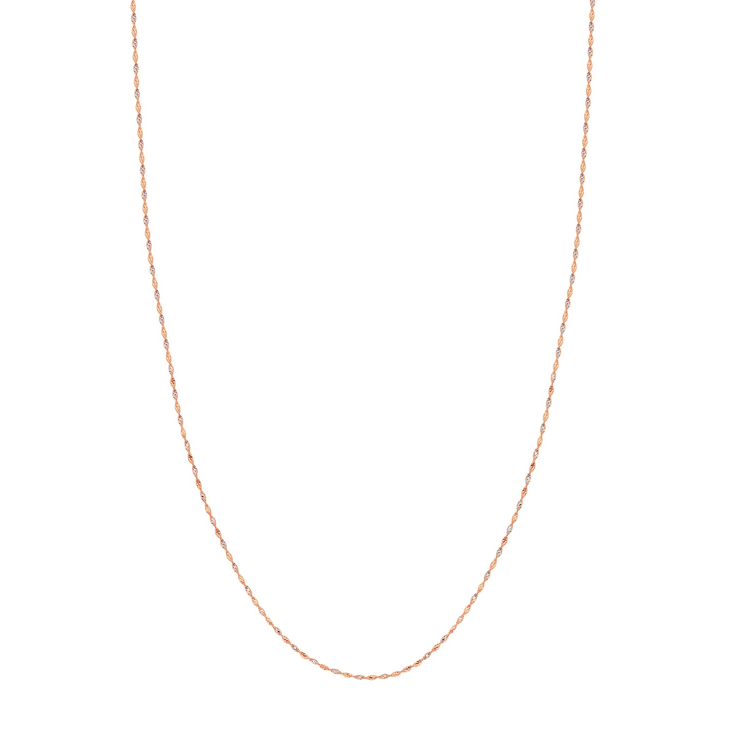 14K White and Pink Gold 1.35mm Twisted Dorica Chain