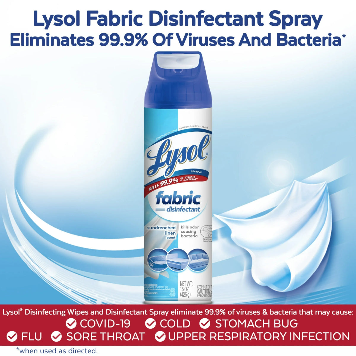 Lysol 15 oz Sundrenched Linen Fabric Disinfectant Spray