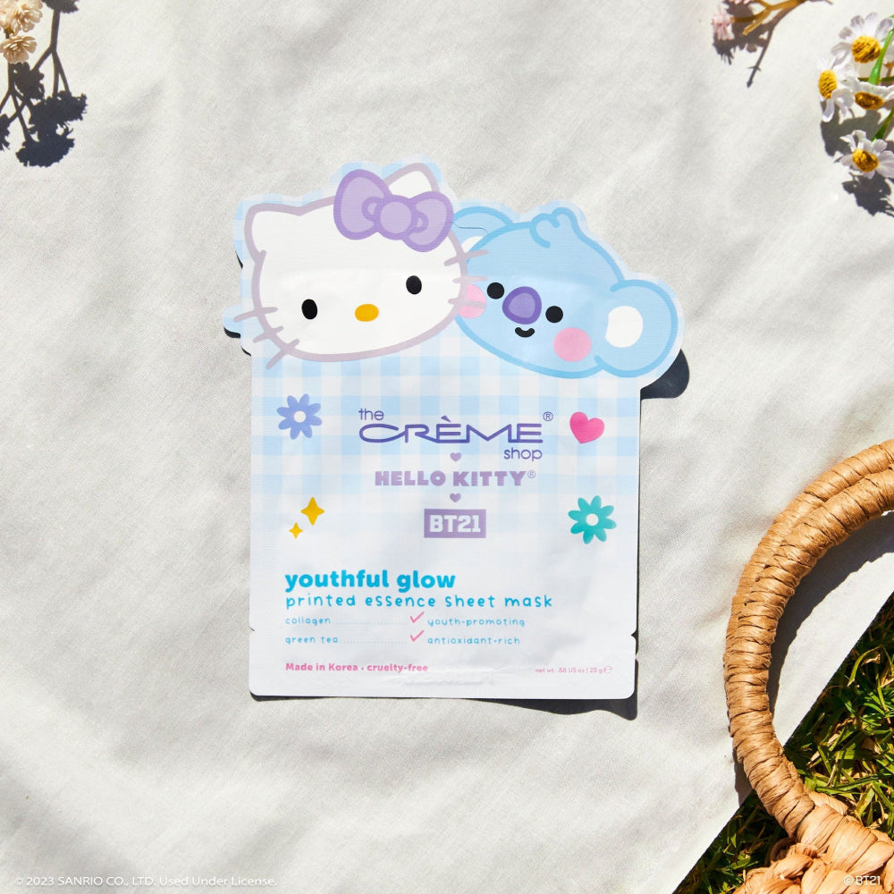 The Creme Shop X Hello Kitty x BT21 Youthful Glow Printed Essence Sheet Mask