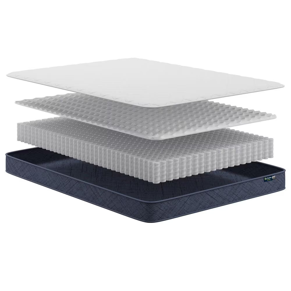 Serta Perfect Day 7" Firm Queen Mattress in Box - White/Blue