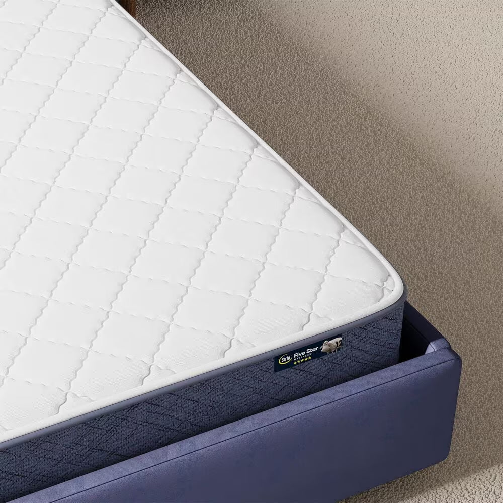 Serta Perfect Day 7" Firm Queen Mattress in Box - White/Blue