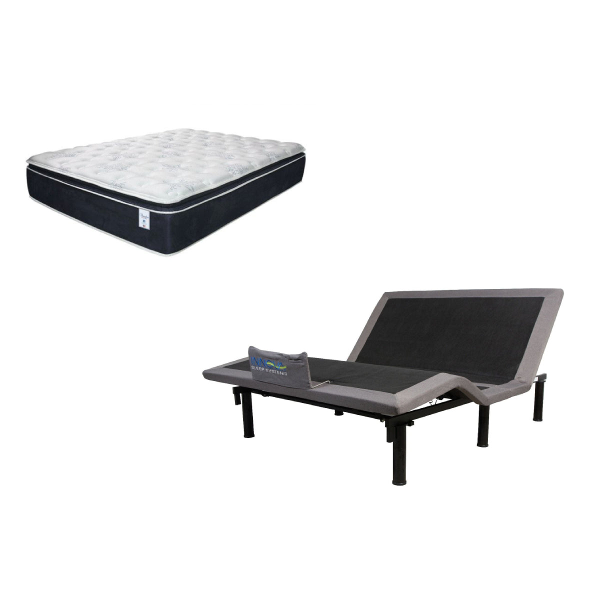 Innova Ariseii Wireless Adjustable California King Bed Base + SilverRest Amelia Pillow Top California King Size Mattress