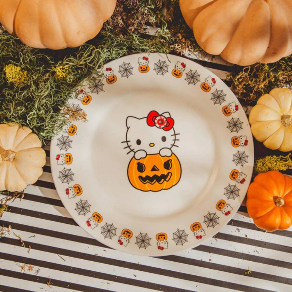 Sanrio Hello Kitty Pumpkin Boo 8" Ceramic Dinner Plate - White