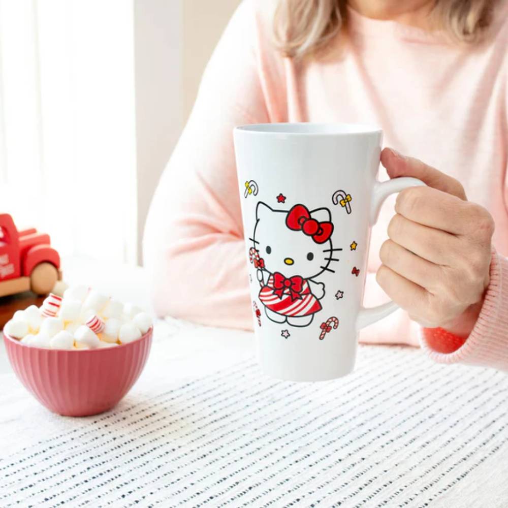 Sanrio Hello Kitty Candy Cane 16 oz Ceramic Mug - Red/White