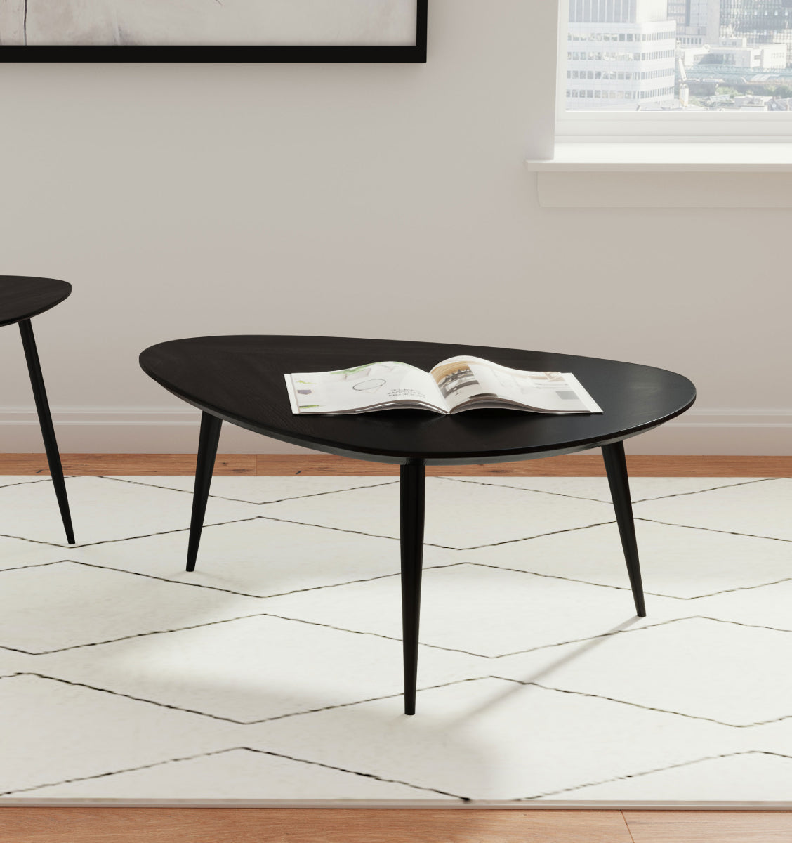Odessa 39" Triangular Coffee Table by Coaster - Black