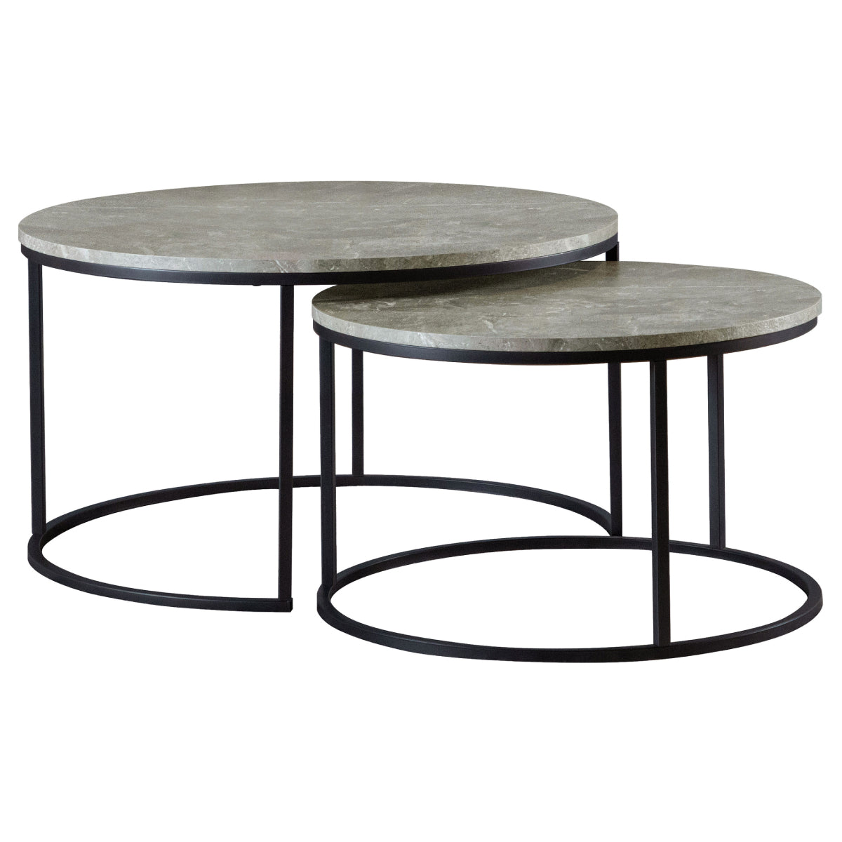 Lainey Round Nesting Coffee Table by Coaster (2-Piece) - Gray