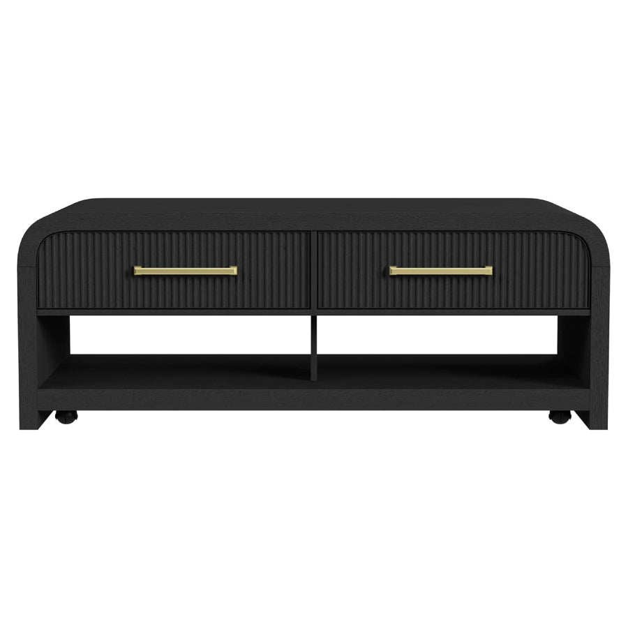 Woodridge 48" Coffee Table with Casters by Picket House Furnishings - Black