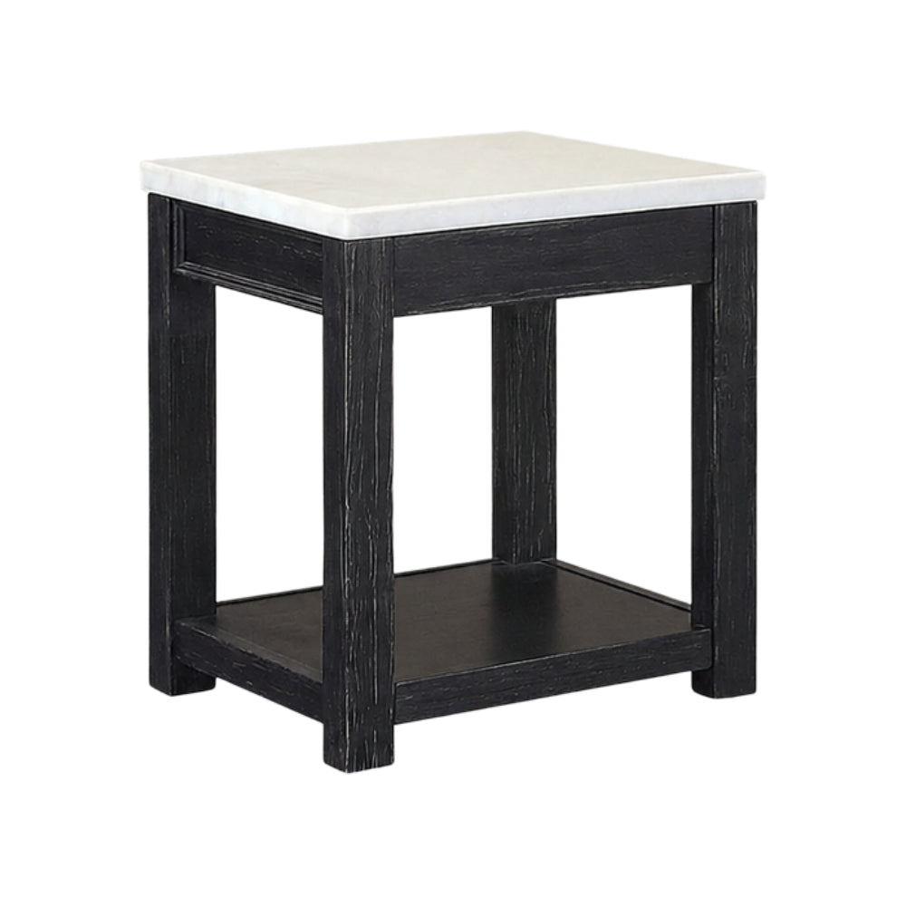 Mesa auxiliar McGill de Furniture of America, color blanco/antiguo