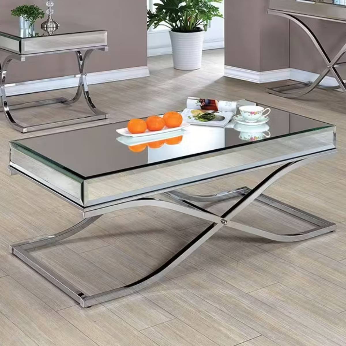 Mesa de centro Sundance de Furniture of America, color plata