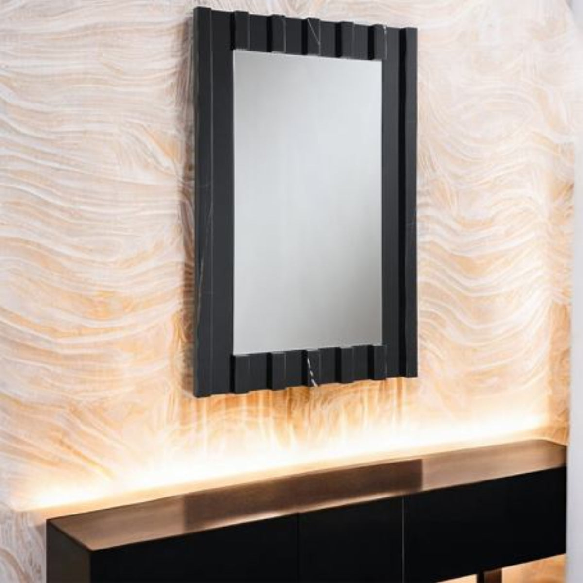 Drisana 47" x 32" Rectangular Accent Mirror by Acme Furniture - Black