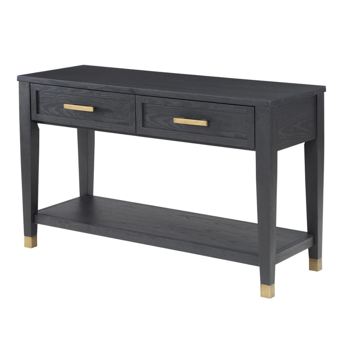 Yves 48" Sofa Table with Open Shelf and 2 Drawers by Steve Silver Company - Black