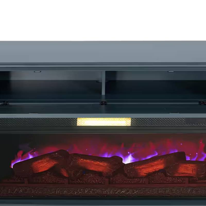 Bell 74" TV Stand with Electric Fireplace Media Console by Furniture of America - Blue