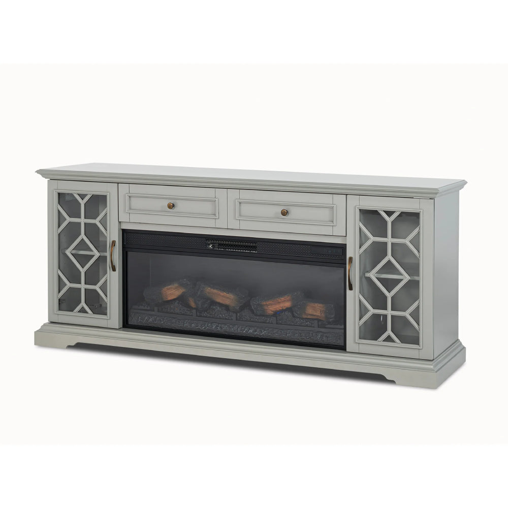 74" Freestanding TV Stand with Electric Fireplace Media Console by Vanub - Gray