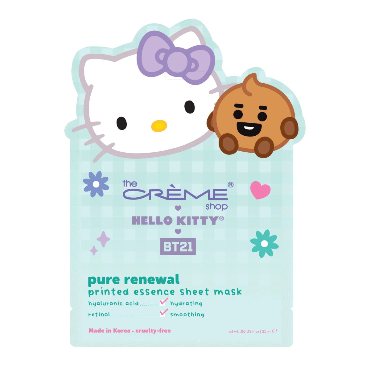 The Creme Shop X Hello Kitty X BT21 Pure Renewal Printed Essence Sheet Mask