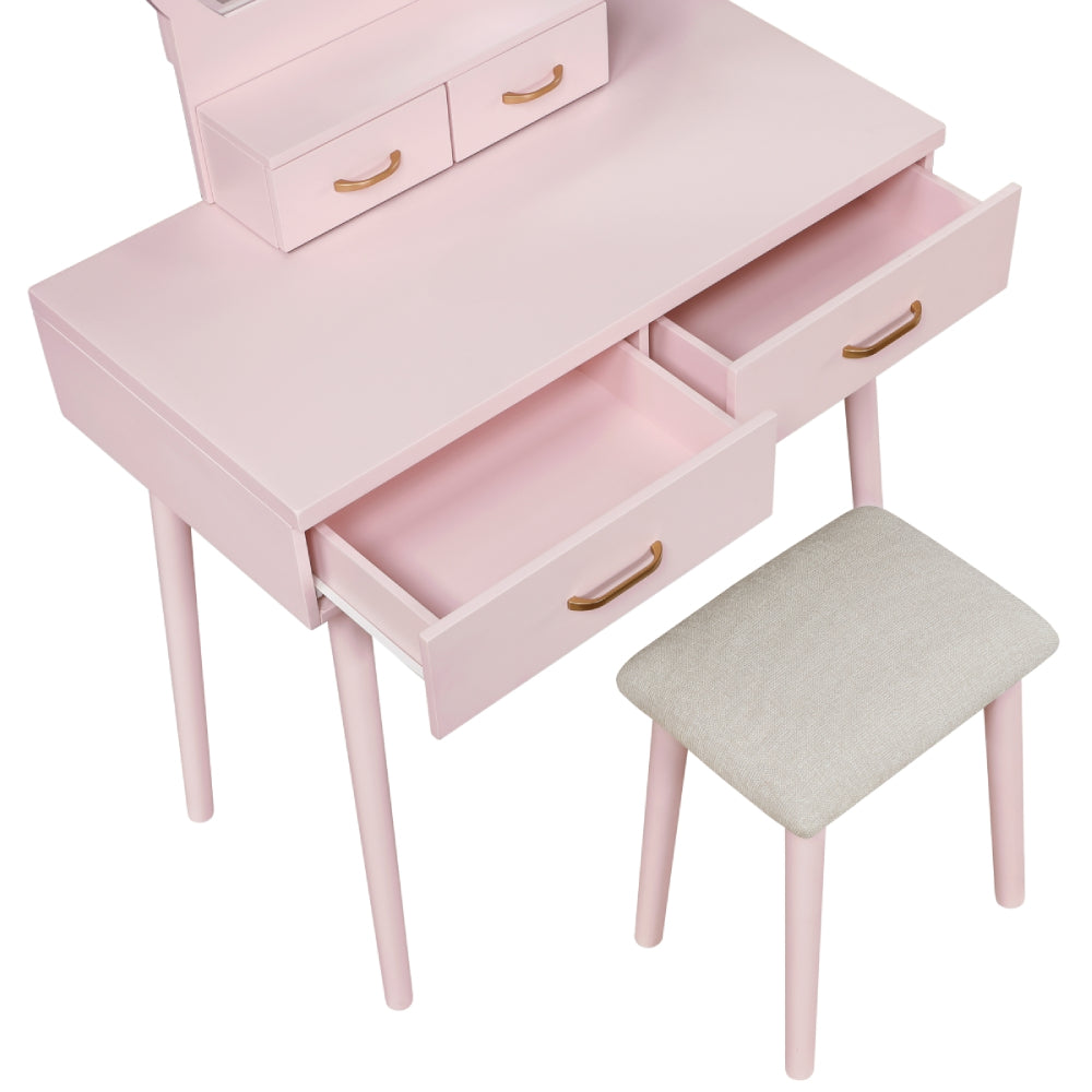 Vanity Aura with Mirror and Stool by Homelegance