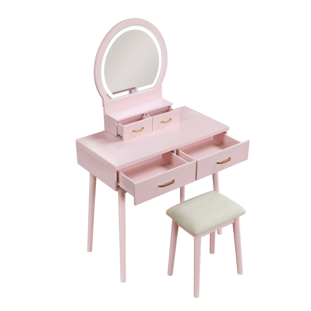 Vanity Aura with Mirror and Stool by Homelegance