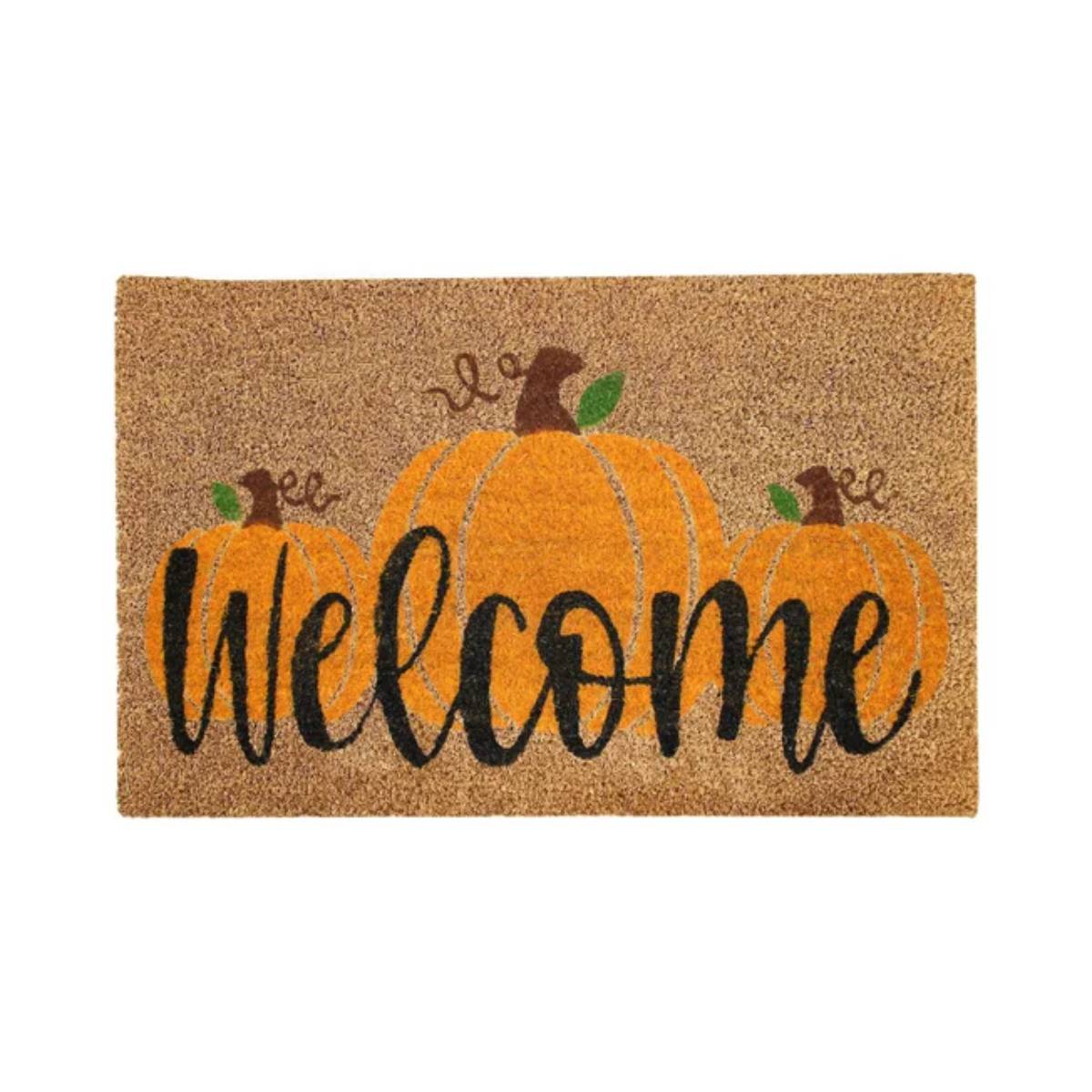 Kashi Home 18" x 28" Welcome Pumpkins Door Mat - Brown