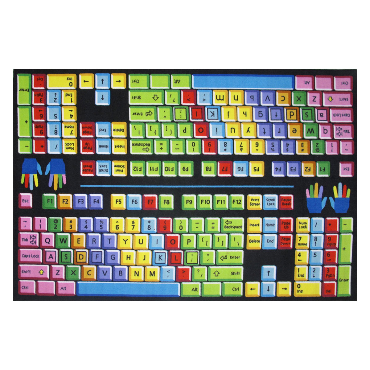 L.A Rugs 4' 3" x 6' 6" Fun Time Keyboard Rectangular Area Rug