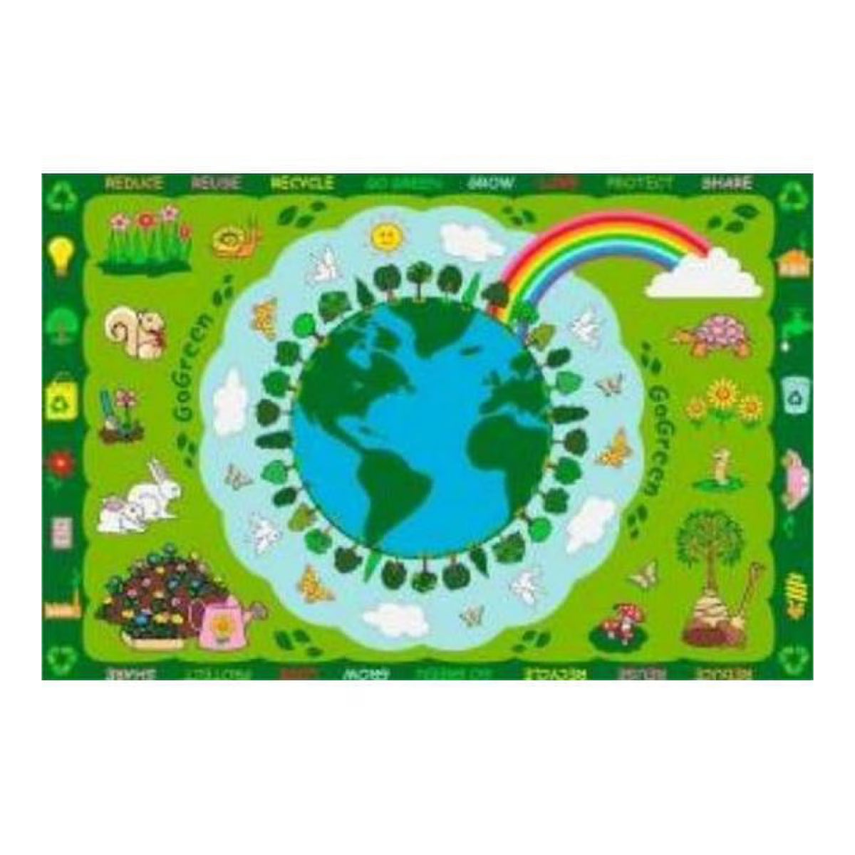 L.A Rugs Fun Time Go Green Rectangular Area Rug - Green