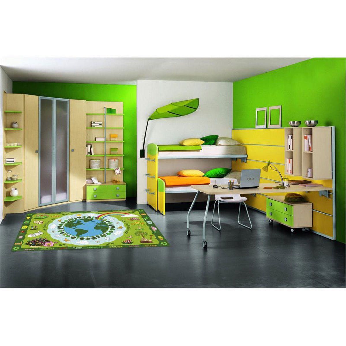 L.A Rugs Fun Time Go Green Rectangular Area Rug - Green