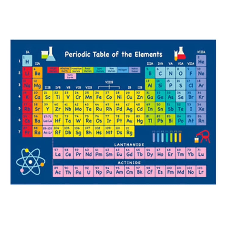 L.A Rugs Fun Time Table of Elements Rectangular Area Rug