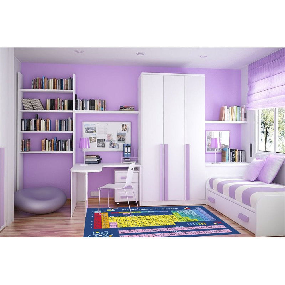 L.A Rugs Fun Time Table of Elements Rectangular Area Rug