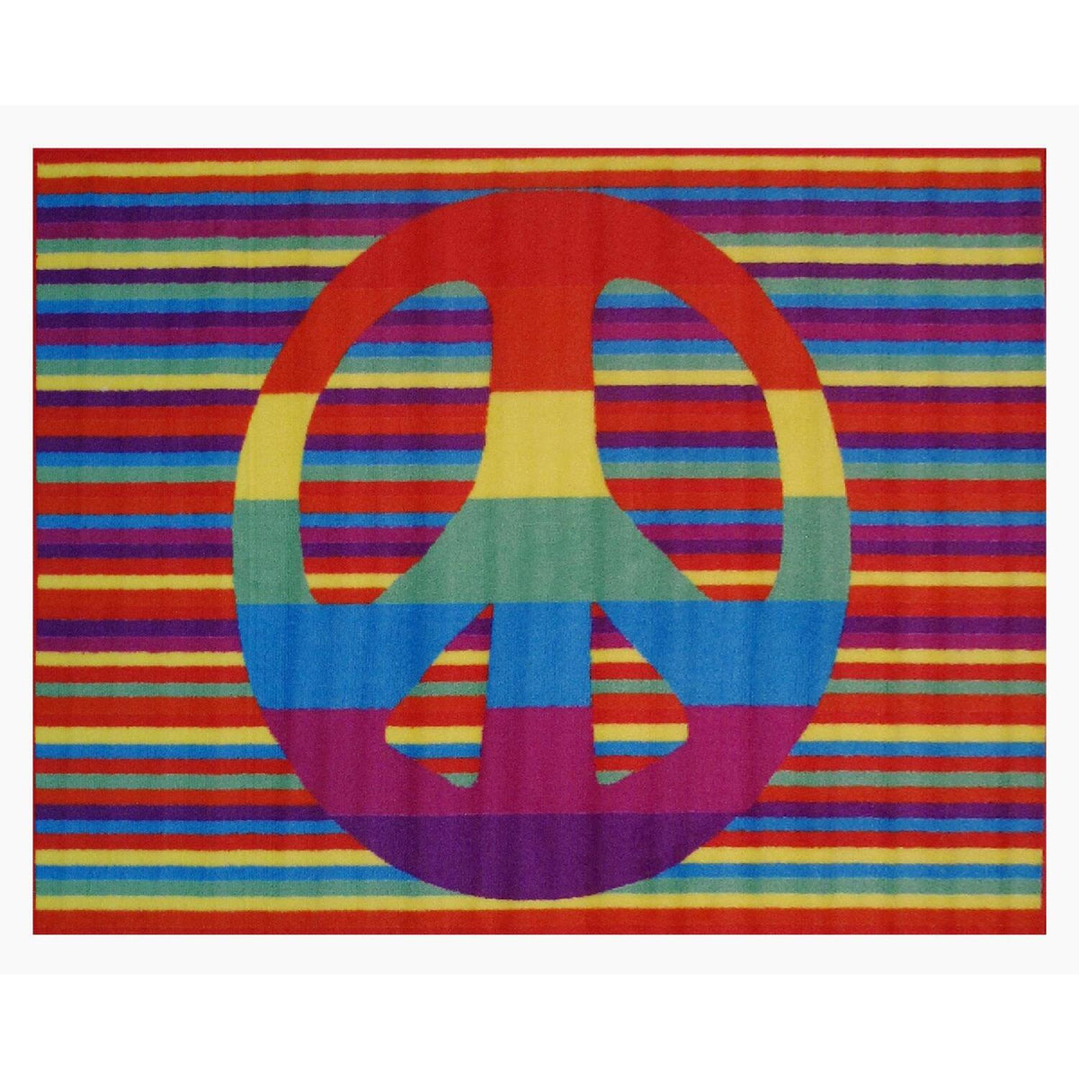 L.A Rugs 3' 3" x 4' 10" Fun Time Groovy Peace Rectangular Area Rug