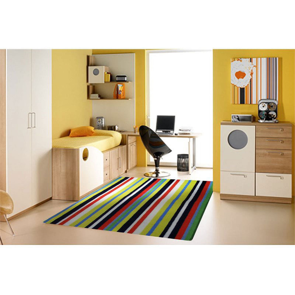 L.A Rugs Fun Time Stripemania Rectangular Area Rug