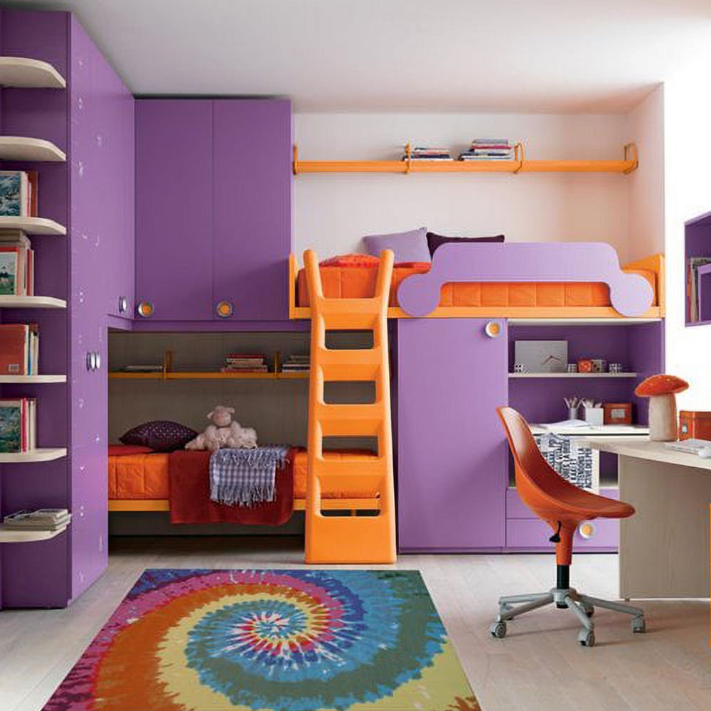 L.A Rugs 3' 3" x 4' 10" Fun Time 117 Colorburst Rectangular Area Rug - Green