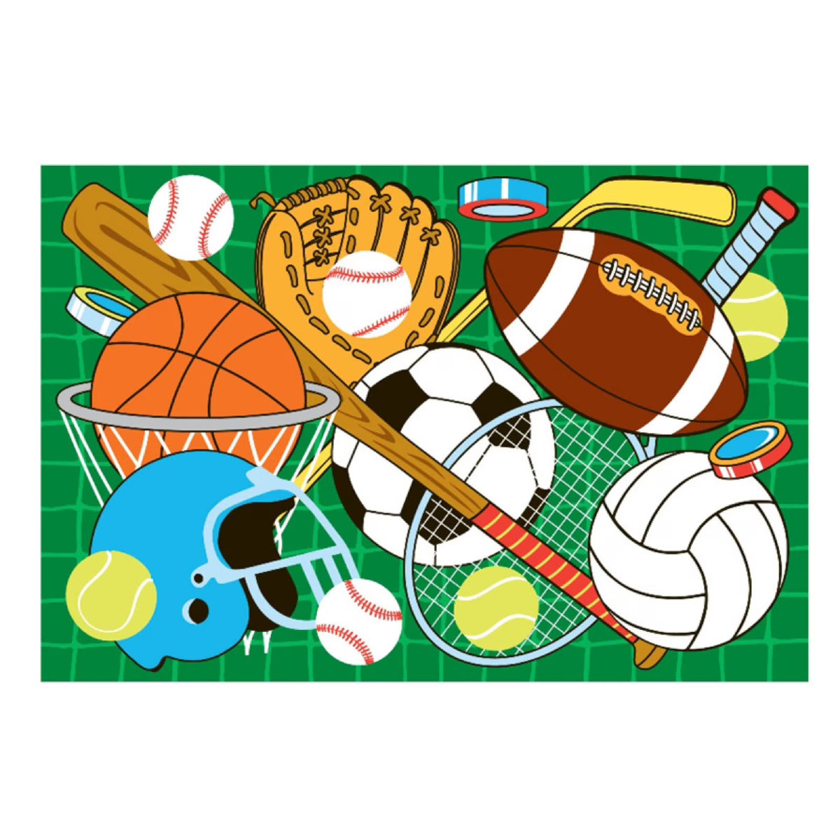 L.A Rugs Fun Time Let's Play Green Rectangular Area Rug