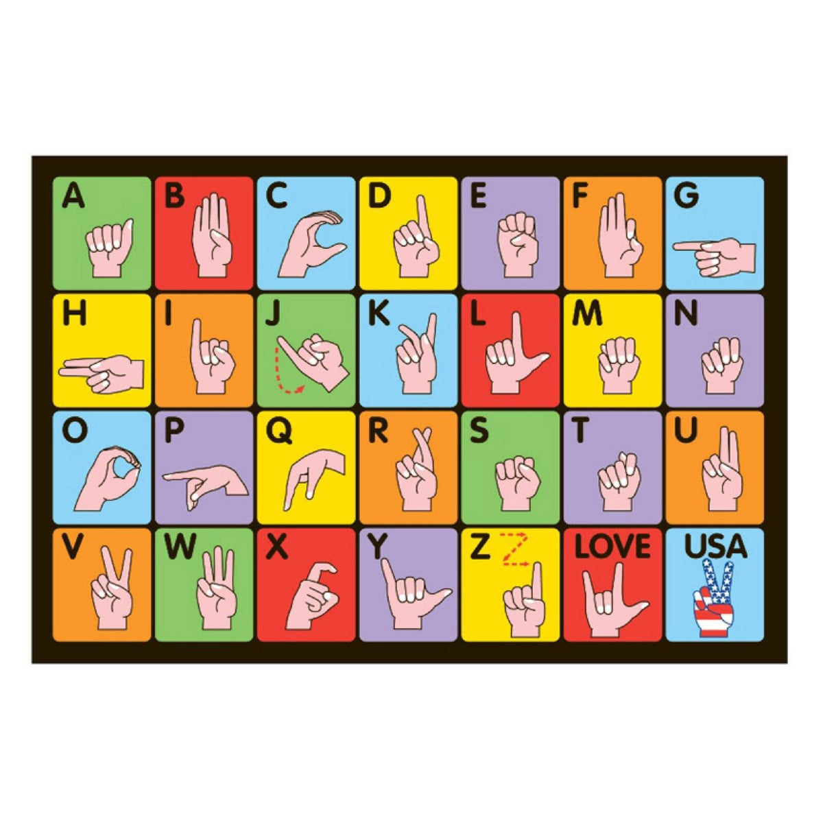 L.A Rugs Fun Time Sign Language Rectangular Area Rug