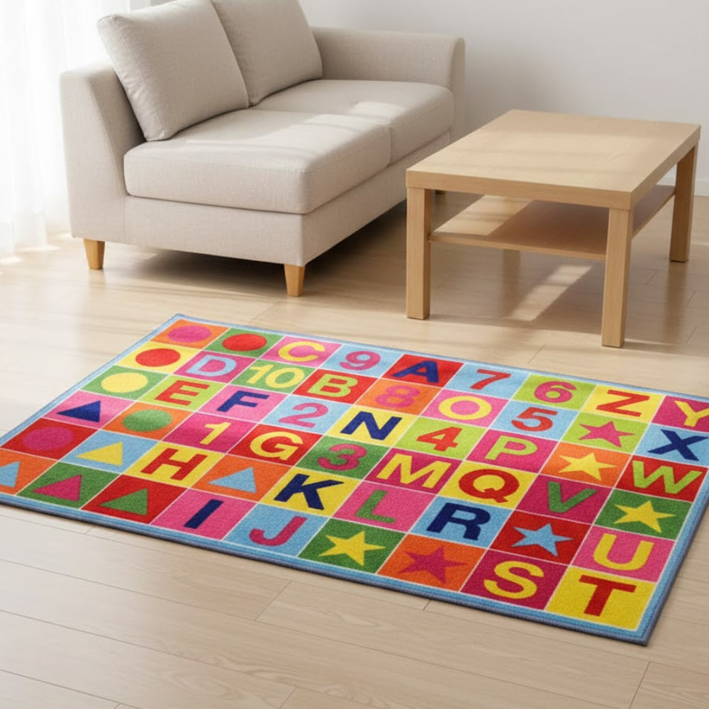 L.A Rugs 6'8"×10' Fun Time 150 Alphanumeric Rectangular Area Rug
