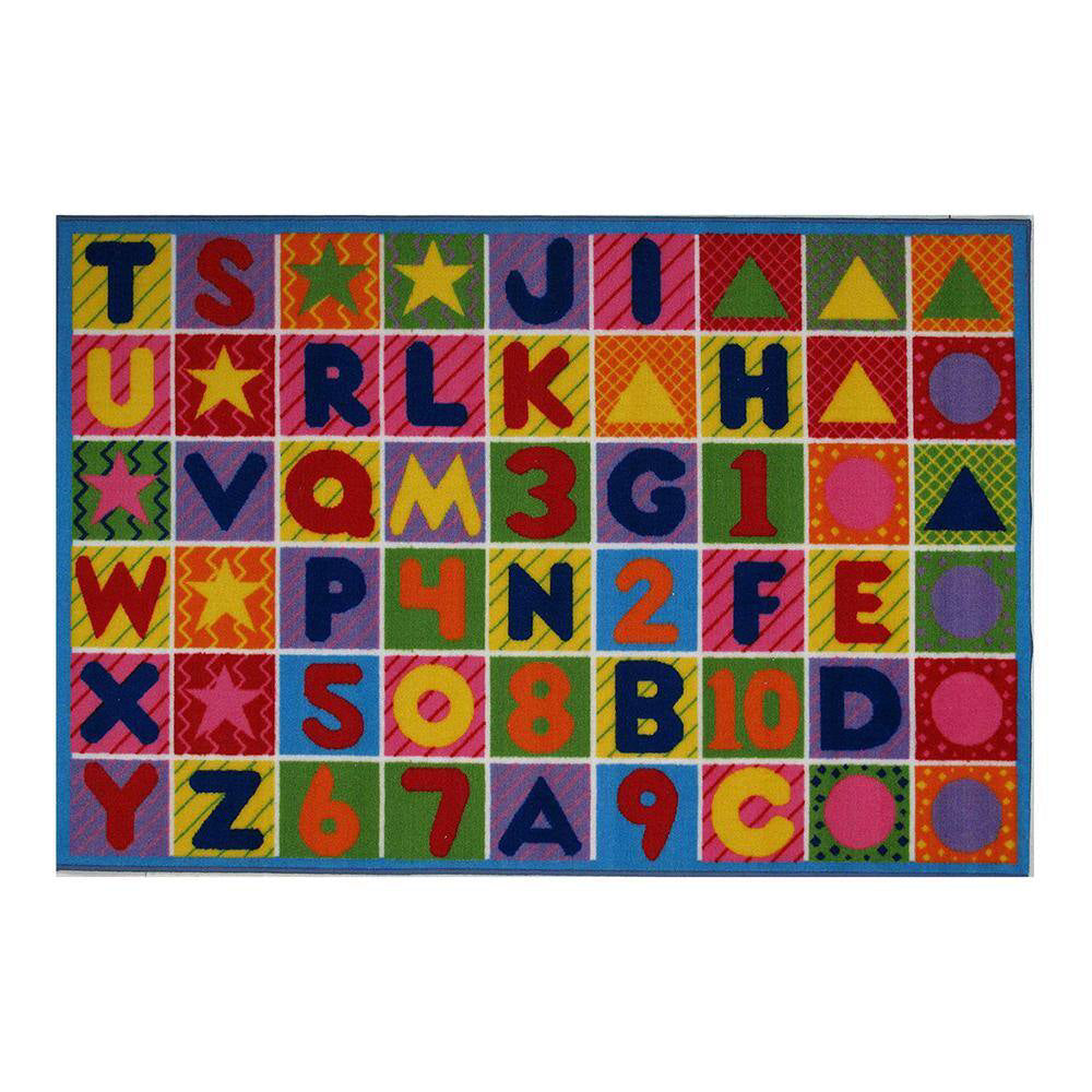 L.A Rugs Numbers and Letters Rectangular Area Rug