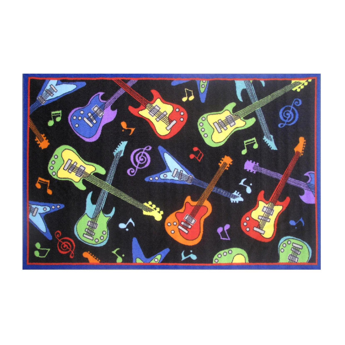 L.A Rugs 1' 7" x 2' 5" Guitars Rectangular Area Rug