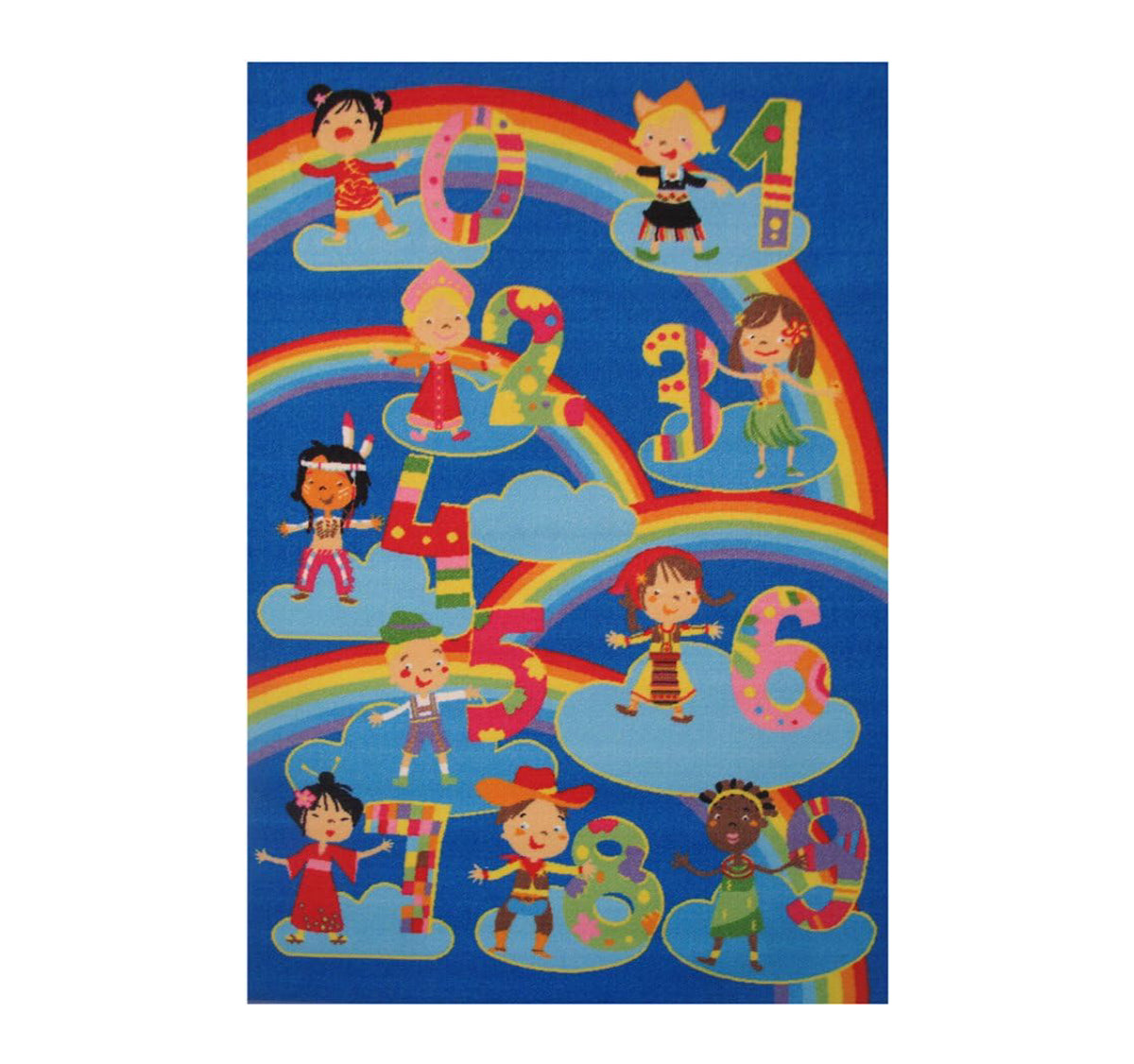 L.A Rugs 1' 7" x 2' 5" Fun Time Kids and Numbers Rectangular Area Rug - Blue