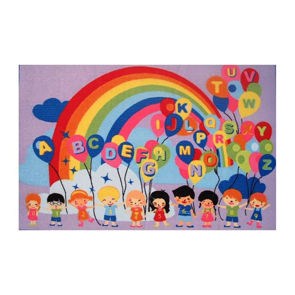 L.A Rugs Fun Time Educational Balloons Rectangular Area Rug