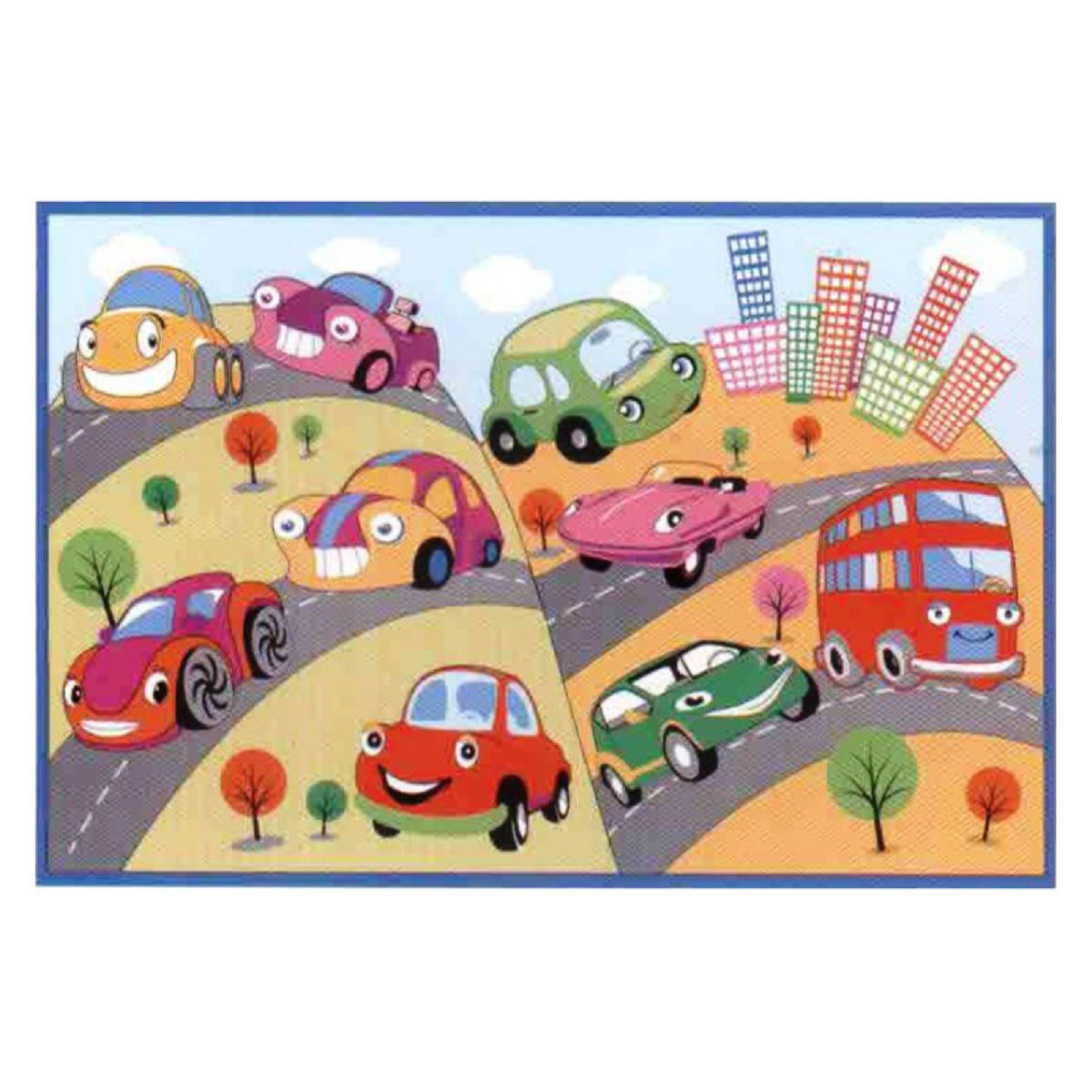 L.A Rugs 3' 3" x 4' 10" Fun Time Cars Rectangular Area Rug