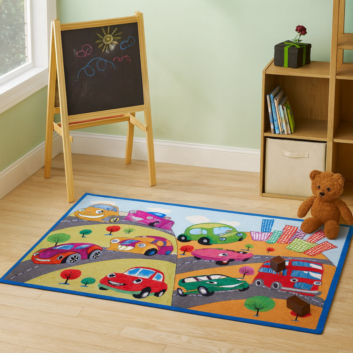 L.A Rugs 3' 3" x 4' 10" Fun Time Cars Rectangular Area Rug