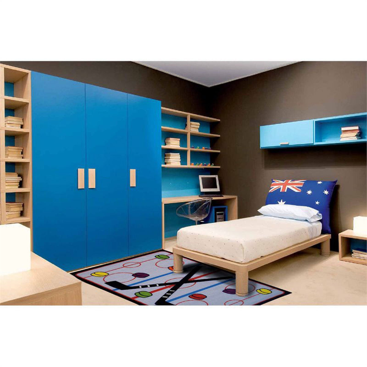 L.A Rugs Fun Time On The Ice Rectangular Area Rug - Blue