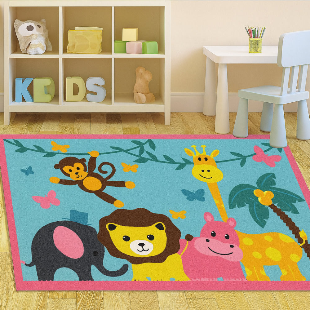 L.A Rugs 3' 3" x 4' 10" Fun Time Jungle Party Rectangular Area Rug - Blue