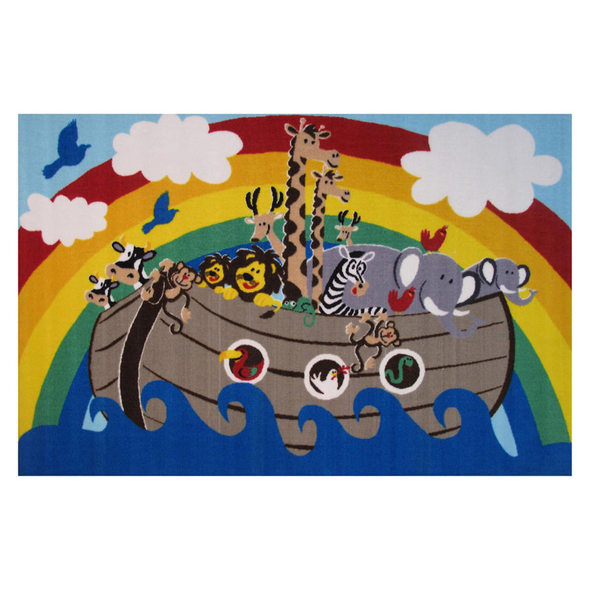 L.A Rugs 3' 3" x 4' 10" Fun Time Animal Boat Rectangular Area Rug