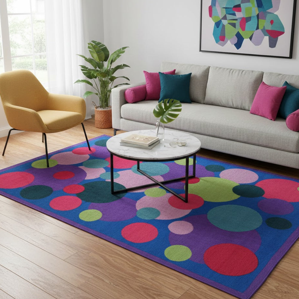 L.A Rugs 3' 3" x 4' 10" Poppin Bubbles Rectangular Area Rug - Blue