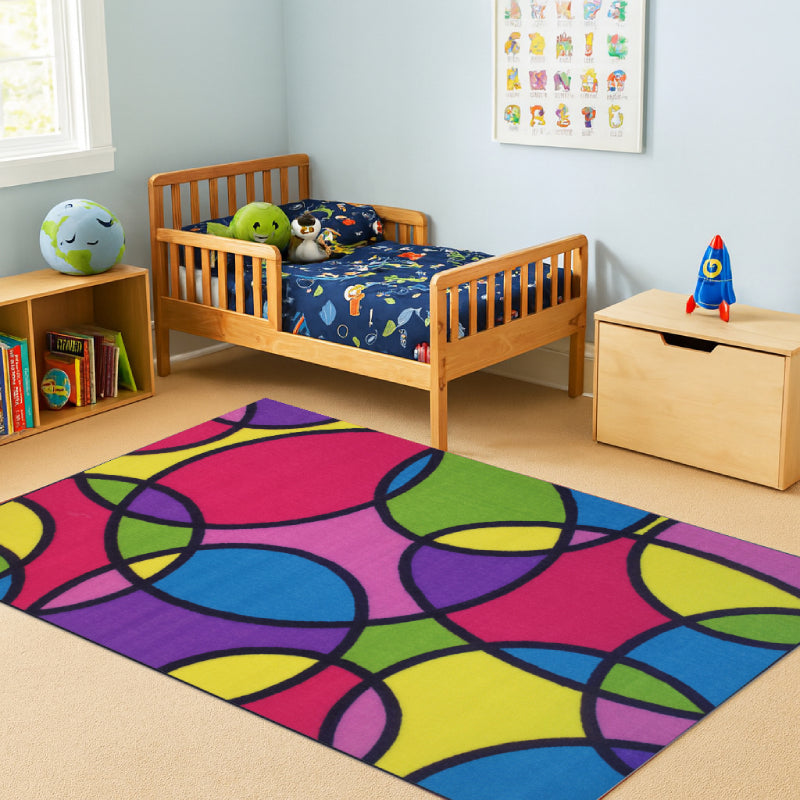 L.A Rugs Fun Time Round and Round Rectangular Area Rug