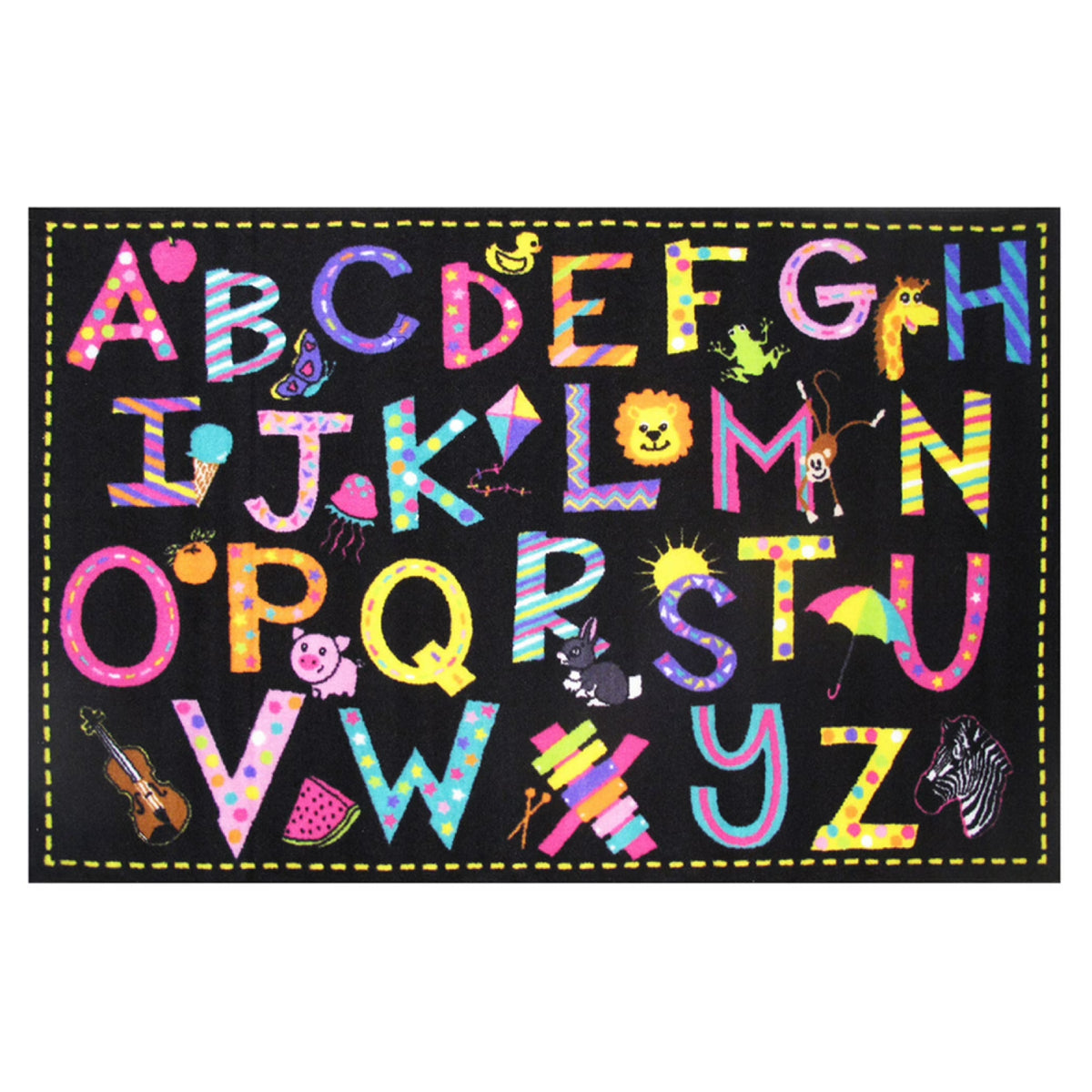 L.A Rugs Fun Time A2Z Letters Cone Rectangular Area Rug