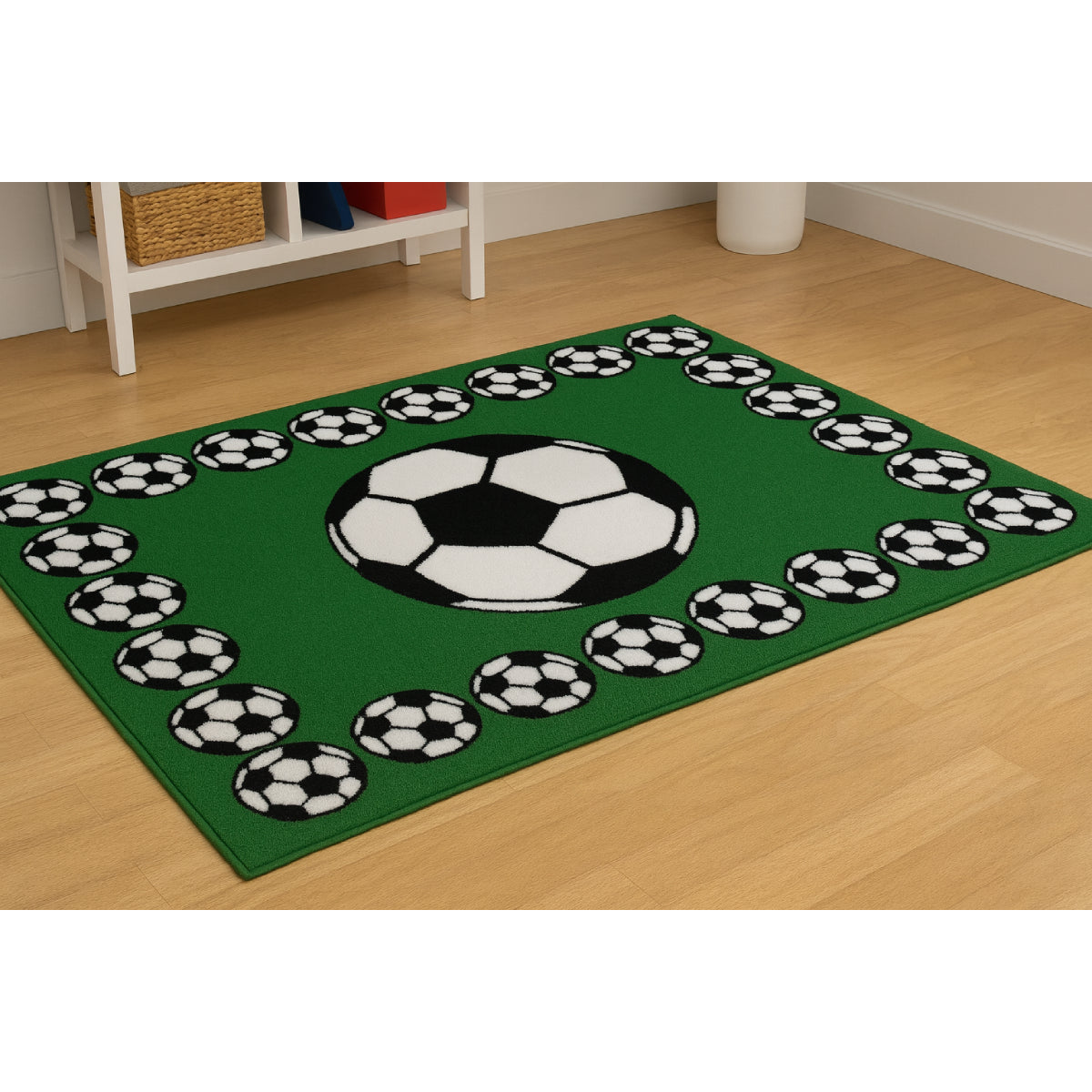 L.A Rugs 1' 7" x 2' 5" Fun Time Soccer Rectangular Area Rug - Green