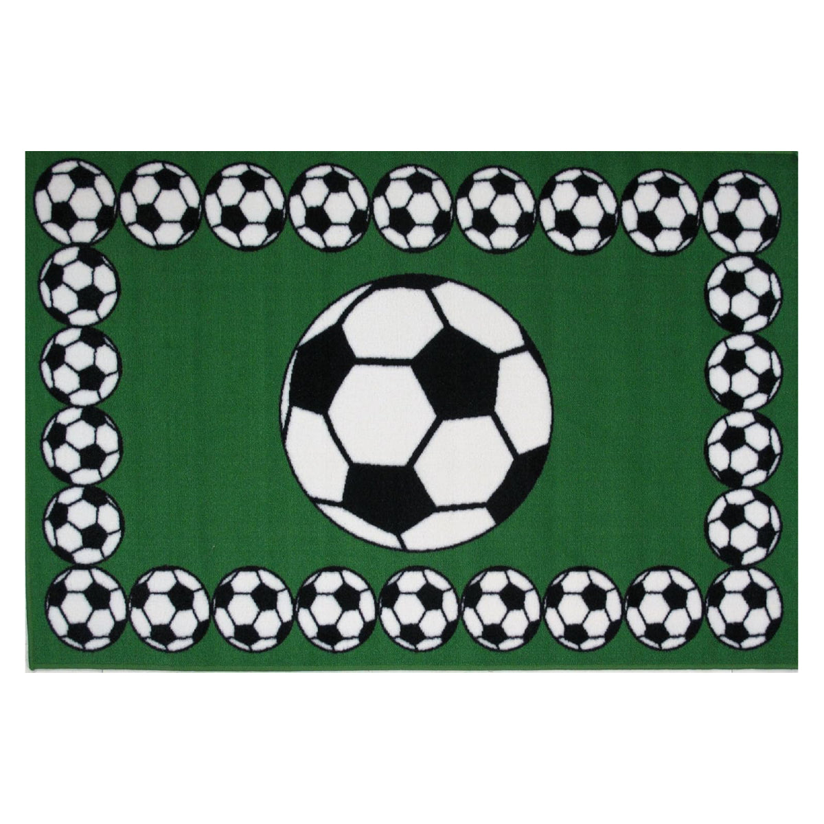 L.A Rugs 1' 7" x 2' 5" Fun Time Soccer Rectangular Area Rug - Green