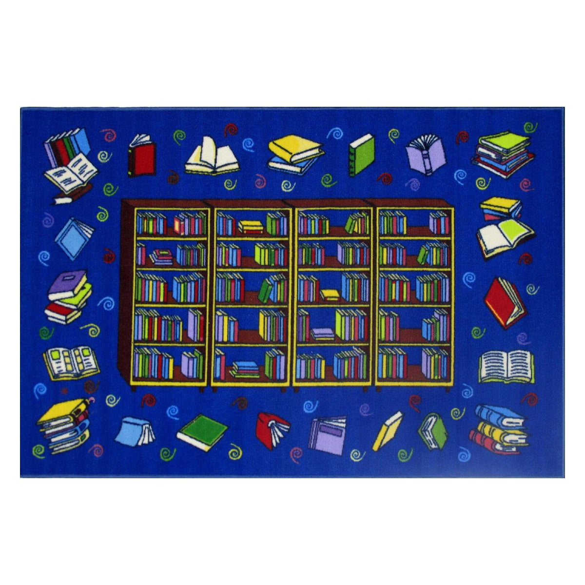 L.A Rugs 3' 3" x 4' 10" Fun Time Reading Rectangular Area Rug - Blue