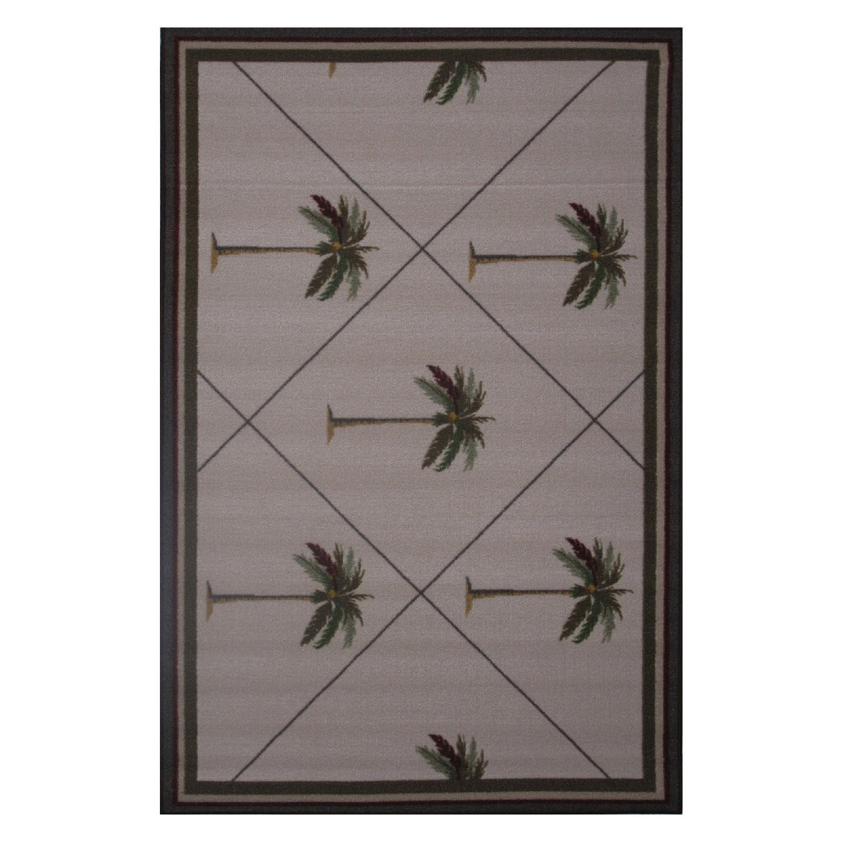 L.A Rugs 3' 3" x 4' 10" Fun Time Palm Fronds Rectangular Area Rug - Gray